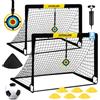 Fitencexu Porta da calcio per bambini, rete da calcio pop up, rete da calcio per giardino, portatile, attrezzatura da allenamento all'aperto, con borsa per il trasporto, nera