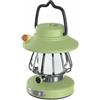 Folpus Lampada da Campeggio Lanterna Portatile Stile Classico con Luce Regolabile Tre Temperature E Memoria di Intensità Ricaricabile Via USB Corpo PVC, Verde