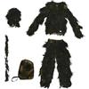 Myqqhbs Tuta 5 in 1, mimetica 3D, abbigliamento da caccia all'aperto, con giacca, pantaloni, cappuccio, borsa per il trasporto, per adulti, bambini e giovani
