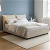 Talamo Italia - Letto alla francese Maddalena, Letto contenitore in tessuto, Apertura frontale, adatto per materasso Cm 140x200, 100% Made in Italy, Beige