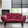 Dmora Divano Letto 2 Posti Zeeusis 155x70 cm Rosso Contenitore Reclinabile, Braccioli