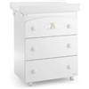 Azzurra Design Cassettiera con Bagnetto Fasciatoio STARLETTE BIANCO