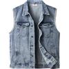 Yukirtiq Gilet di Jeans da Uomo Denim Retro Vintage Giacca Senza Maniche Giubbotto Gilet Smanicato di Jeans