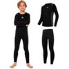 AMZSPORT Biancheria Intima Termica per Bambini, Set Intimo a Manica Lunga per Ragazzi, Comfort e Traspirabilità per lo Sci, il Calcio e gli Sport Invernali