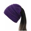 SHTGOI Berretto a coda di cavallo, in lana lavorato a maglia, morbido ed elastico, con trecce, foro per trecce, berretto a maglia grossa, cappello caldo per donne e ragazze con capelli lunghi
