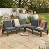 Dmora Set da Esterno Composto da 4 sedute con Cuscini ed Un tavolino Multifunzione, Made in Italy, Color Antracite