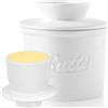 Lighterday Burriera con coperchio (bianco, 10 cm)