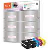 Peach Multi Pack Plus - Confezione da 5 - Nero, Giallo, Ciano, Magenta - Compatibile - Cartuccia d'inchiostro (alternativa a: HP 934XL, HP 935XL)