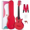 Enya Nova U Concert Ukulele Kit 23" in fibra di carbonio con custodia rossa