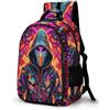 WECECE Zaino Scuola Cool Skull Design Ragazza 15 Anni Zaino Scolastico Skeleton Ragazzo 12 Anni Tema Porta del Frigorifero Cartella per Lezioni Viaggio, Bookbag Uso Quotidiano