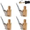 pawpoem 4PCS Connettore Valvola Mandrini Pneumatica Universale 8mm in Ottone Cromato, Adattatore per Compressore Auto Moto Bici, Accessori Gonfiaggio Pneumatici con Clip Bloccaggio Antifuga Aria 250 PSI