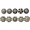 ARTISNO Pomelli in Ceramica Nero e Bianco, per Armadio Cucina, Cassetti, Manopole in Hardware, Pomelli Fatti a Mano, Pomelli per Armadio, Pomelli per Porte in Ceramica. Set di 10 (Design b)