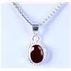 9.40 CT Naturale Ovale Rosso Zaffiro Gemma Certificato Uomo Ciondolo Senza Data