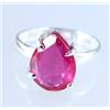 Ceylon Rosso Zaffiro 10.10 CT Naturale Pera Gemma Certificato Nuovo Design Ring