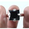 Anello Donna Square Black Diamond Solitaire 7,85 Ct AGI Argento 925 Nuovo