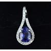 Naturale 7.08 KT Pera Zaffiro Blu Gemma Certificato Uomo Raro Pendente Design