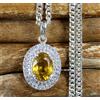 Naturale 12.85 KT Ceylon Giallo Zaffiro Ovale Gemma Certificato Ciondolo Design