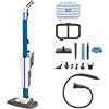 Polti Vaporetto SV620 Style, Scopa a Vapore con Pulitore Portatile 2 in 1 | Potenza 1500 W, Autonomia Illimitata, 15 Accessori, Filtro Anti Calcare, Parking Verticale, Blu e Bianco