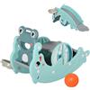 3-in-1 Cavallo a Dondolo Scivolo per Bambini e Canestro, Età 18-36 mesi, per Casa e Giardino, Verde