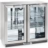 Espositore refrigerato per Bibite. In acciaio inox - Lt. 215 - Dim.cm. 90x54,2x86,5H. - 2 Ante a battente