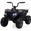 Garvee Quad Elettrico per Bambini 12V con Doppio Motore, Musica e Fari LED NERO