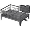 SONGMICS Scolapiatti, Portapiatti da Cucina, con Portaposate | Beccuccio Estensibile e Girevole a 360°, Raccogligocce, 42,4 x 35,4 x 22,6 cm, Grigio Antracite,Collezione PATALLA KCS550GT01