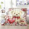 ThrenodyToy Regalo Coperta per San Valentino, Copertas Teddy Bear, Buon San Valentino Coperta, Regali di San Valentino per Partner Regali di Compleanno Decorazioni per la Casa Divani 150 * 100CM (B)