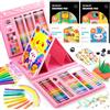 Shuttle Art Set artistico da 335 pezzi per bambini, forniture artistiche multimediali, kit artistico regalo con cavalletto a tre pieghe, 2 blocchi da disegno, 2 libri da colorare, pastelli ad olio