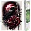 SHEGZHUC Diamond Painting Roses Corvo 30 x 40 cm Diamond Painting Animali Fiori Luna Spada Horror Gothic Rosso Nero Mosaico Diamante Pittura Arte Ricamo Punto Croce Immagini Regalo Decorazione da