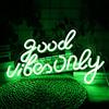 JFLLamp Good Vibes Only Insegne al neon per decorazione da parete Luci al neon per camera da letto Segnali a LED adatti per soggiorno, birreria, sala giochi, hotel, feste di compleanno, ristorante