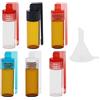 MERVYNGLYNNHUNTER 6 pezzi tabacchiera da fiuto, 51 mm, mini bottiglie per spezie e polveri, mini bottiglie per spezie e polveri, con 1 mini imbuto, per sale, zucchero, spezie, cucina, all'aperto
