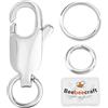 Beebeecraft 6pz Chiusure ad Artiglio di Aragosta 12pz 6/7mm Anelli di Salto | Ottone Placcato Platino Collana Bracciale Gioielli Chiusure In Argento per Creazione di Gioielli Collana Bracciale