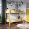 DEGHI Letto a castello trasformabile in 2 letti singoli 90x190 cm in metallo giallo - Jenson