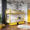 DEGHI Letto a castello trasformabile in 2 letti singoli 90x190 cm in metallo giallo con 2 cassettoni - Jenson