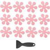 PATIKIL 12 PCS Adesivi Antiscivolo per Vasca, Adesivi Antiscivolo per Doccia con Raschietto Decalcomanie per Pavimento Doccia Forma Fiocco di Neve Tappetini Carini per Vasche, Rosa