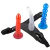 Orion Banda! 522740 Set dildo con cinghia intercambiabile Tanga senza cavallo 4 pezzi con 3 dildo Materiale gelatino lubrificato Rosso / blu / trasparente