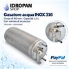 Gasatore acqua inox AISI 316 con valvola di sicurezza