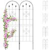 Relaxdays Set 2 Grigliati per Rampicanti, in Metallo 180x50cm Design Arco e Motivi Ornamentali, ad Incastro, Verde Scuro