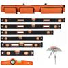 VEVOR Set Livellatrice 6 Pezzi, 250/400/600/800/1200/2000 mm, Righello per Fiale a Bolla per 45/90/180 Gradi, Strumento di Livellamento Magnetico in Lega di Alluminio Antiurto, Scala SAE