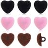 PH PandaHall 36 bottoni di sicurezza per naso in velluto a forma di cuore rosa, nero, marrone, animale, cucito, artigianato, cucito, artigianato, artigianato, per amigurumi, animali, cucito