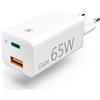 Hama Oplader GaN, Power Delivery (PD) USB-C + USB-A QC3.0, 65W, con