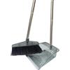 Famanu Set di scope verticali trasparenti, set di scope leggere, setole morbide e folte, per la casa, l'ufficio, l'esterno, la pulizia, i pavimenti (grigio)