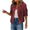HAOLEI Giacca Blazer da Donna con Paillettes Cardigan da Donna con Paillette Sottile con Effetto Glitterato Leggero E Traspirante Apertura Frontale a Maniche Lunghe per Occasioni Festive