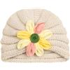 Qsvbeeqj Cappello a turbante per neonate con ciondolo floreale invernale traspirante lavorato a maglia cofano alla moda accessorio per capelli caldi cappelli lavorati a maglia cofano accessori per neonate