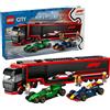 Lego City Formula 1 Autotrasportatore F1 con Monoposto Rb20 e Amr24 F1 60445