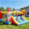 AKEYDIY Castello per bambini più grandi (8-12 anni), 4,1 m x 4,1 m, con grande scivolo, superficie di salto gonfiabile, parete da arrampicata, canestro da basket, materiale rinforzato, per 3-5 bambini