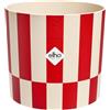 Elho xmas blocks & stripes 15cm vaso da fiori - Christmas Red | Ø 14.8 x Alt. 13.6 cm | Regalo di Natale | Adatto per interni | Plastica riciclata al 100%