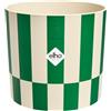 Elho xmas blocks & stripes 15cm vaso da fiori - Mistletoe Green | Ø 14.8 x Alt. 13.6 cm | Regalo di Natale | Adatto per interni | Plastica riciclata al 100%