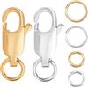 Beebeecraft 6pz 2 Color Chiusure ad Artiglio di Aragosta 12 Anelli di Salto | Ottone Placcato Oro 18K e Platino Collana Bracciale Gioielli Chiusure In Argento per Creazione di Gioielli Collana Bracciale