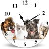 Horienteeon Orologio da parete in legno con gatti e cani, 25 cm, funzionamento a batteria, senza ticchettio, decorazione per cani, orologio da parete a batteria per camera da letto, cucina, casa,